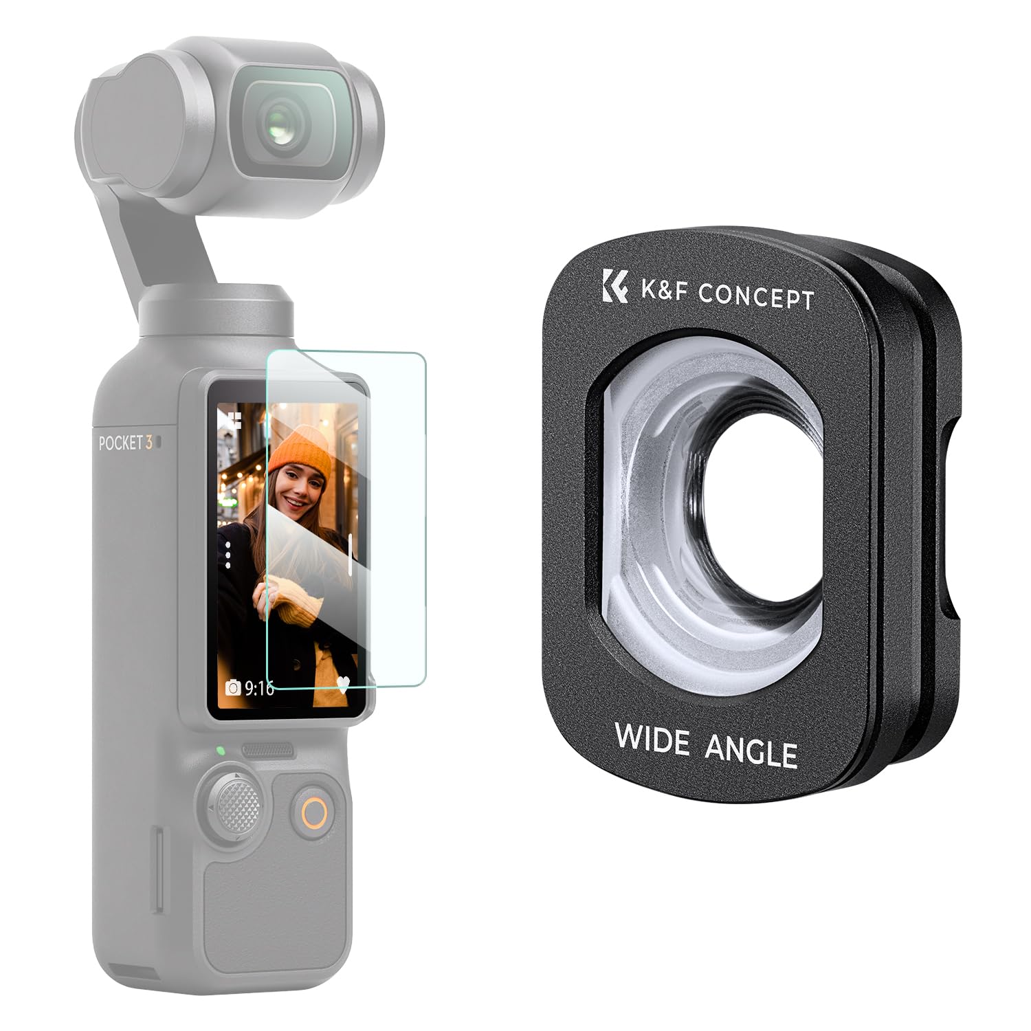 K&F Concept Magnetic Wide Angle Lens for DJI Osmo Pocket 3 Filter