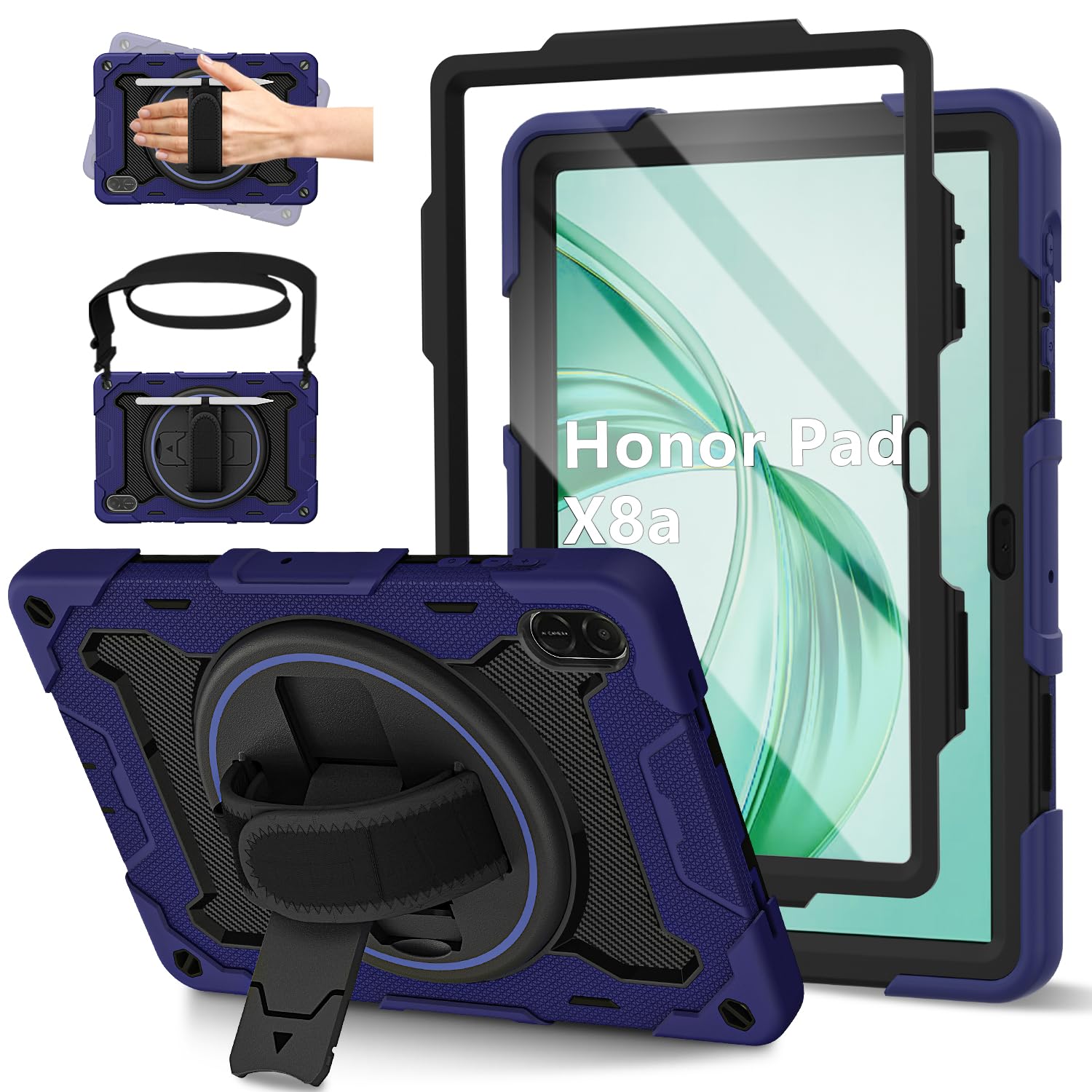 ROSROME Honor Pad X8a Case 11 inch 2024 - Shockproof Heavy Duty Kids Cover