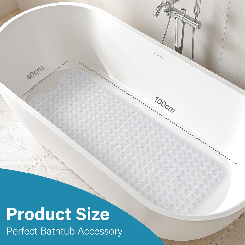 Smiry Non Slip Bath Mat with 300 Strong Suction Cups, 100x40cm - image 4