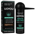 UOYOU Dark Brown Hair Fibres 27.5g | Keratin Fibers with Pump Applicator