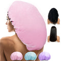 Sheomern 3-Pack Jumbo Shower Cap | Extra Large Satin Lined Waterproof