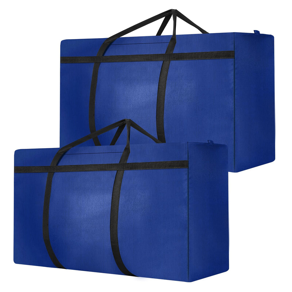 2 Pack 180L Jumbo Moving Bags, Storage Bags, Moving Box with Zip, Blue - image 1