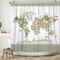 Jolof Store Funny Animals World Map Shower Curtain – 180x180cm Waterproof