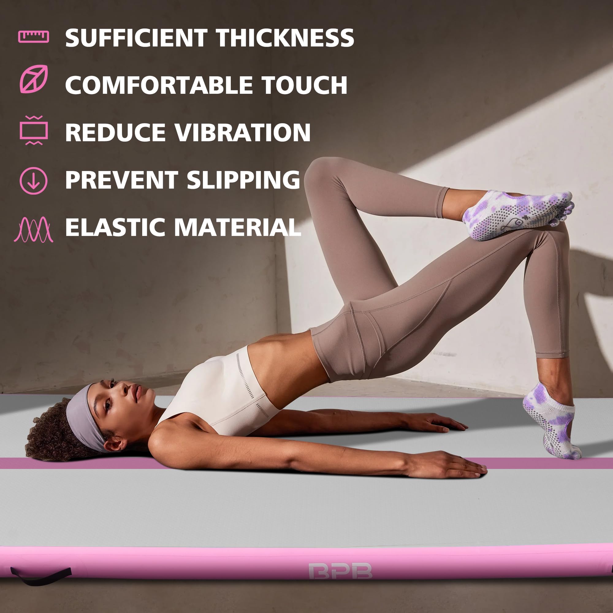BPB 10ft Inflatable Gymnastics Tumbling Mat with Electric Pump - 4in Thick