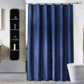 Lkw Ogechi Navy Blue Extra Wide Waterproof Polyester Shower Curtain