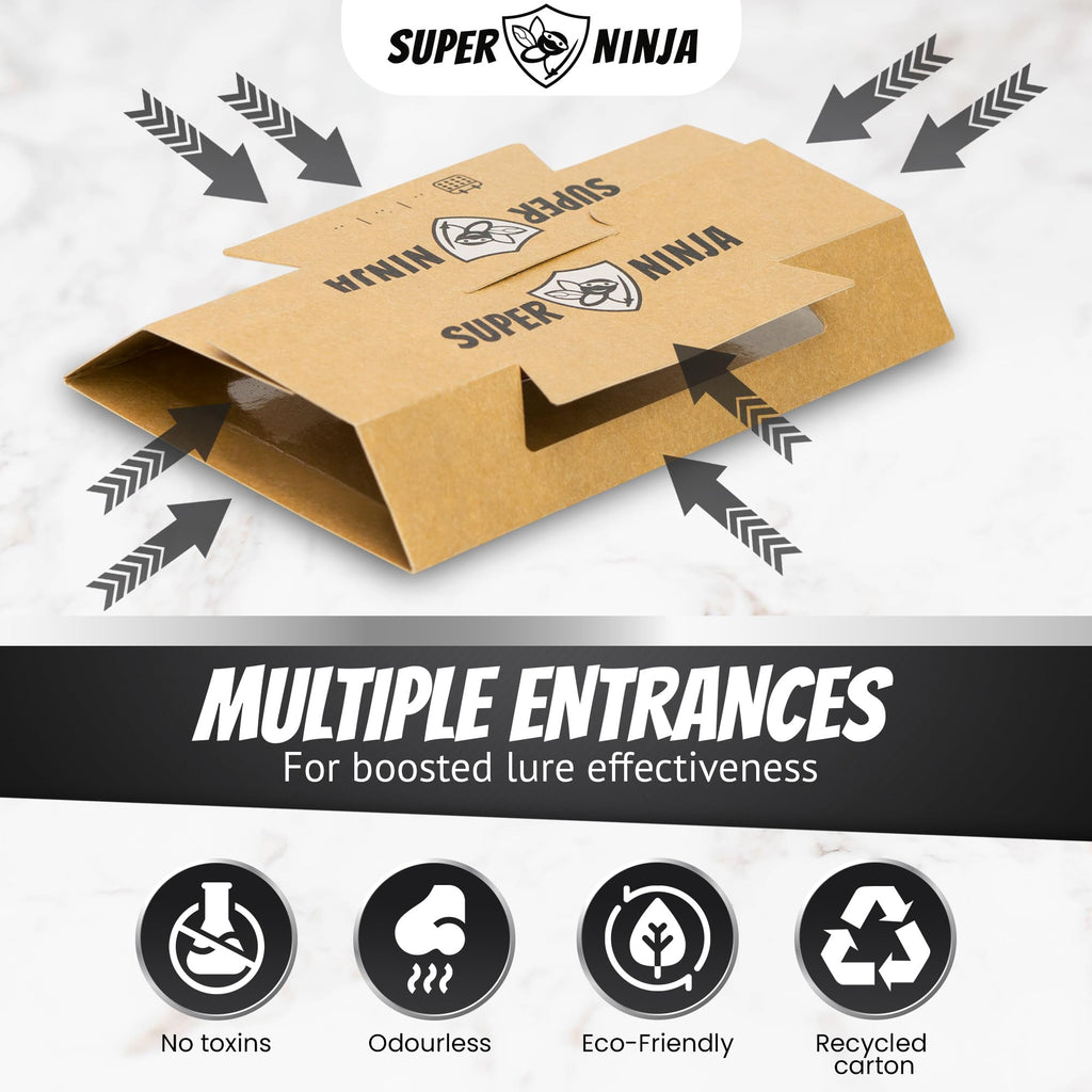 Super Ninja Cockroach Trap – 60 Non-Toxic Sticky Roach Killer Traps