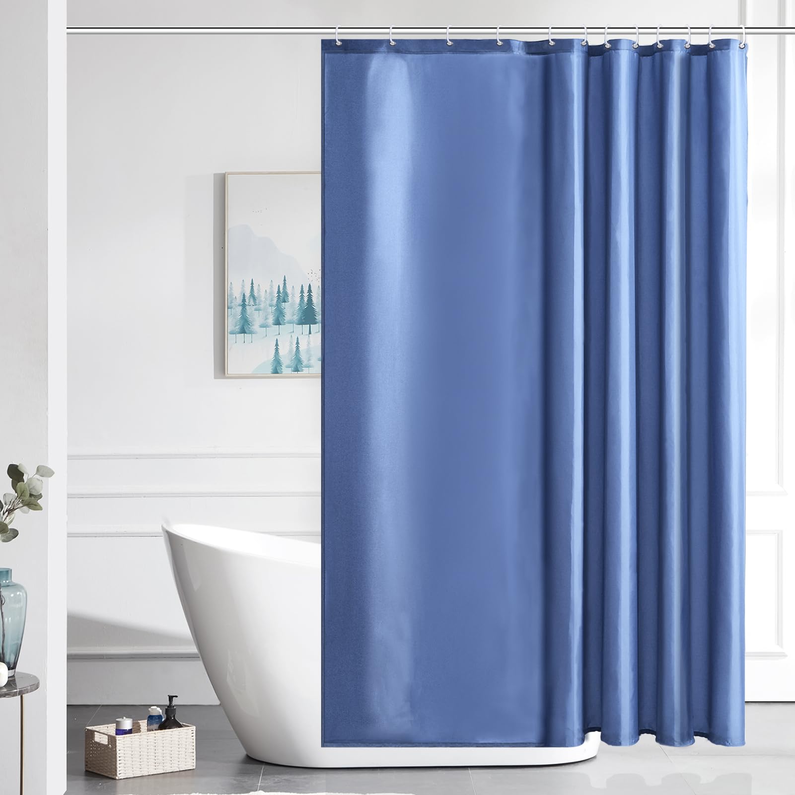Jolof Store Shower Curtain – Waterproof Mold Resistant Polyester Blue