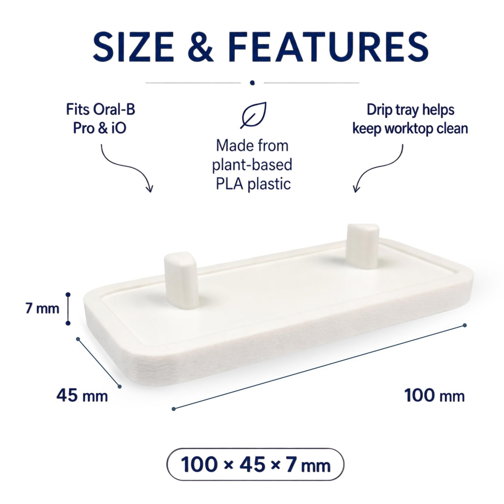 Electric Toothbrush Holder Stand Compatible with Oral-B Matte Ivory White, Double - image 5