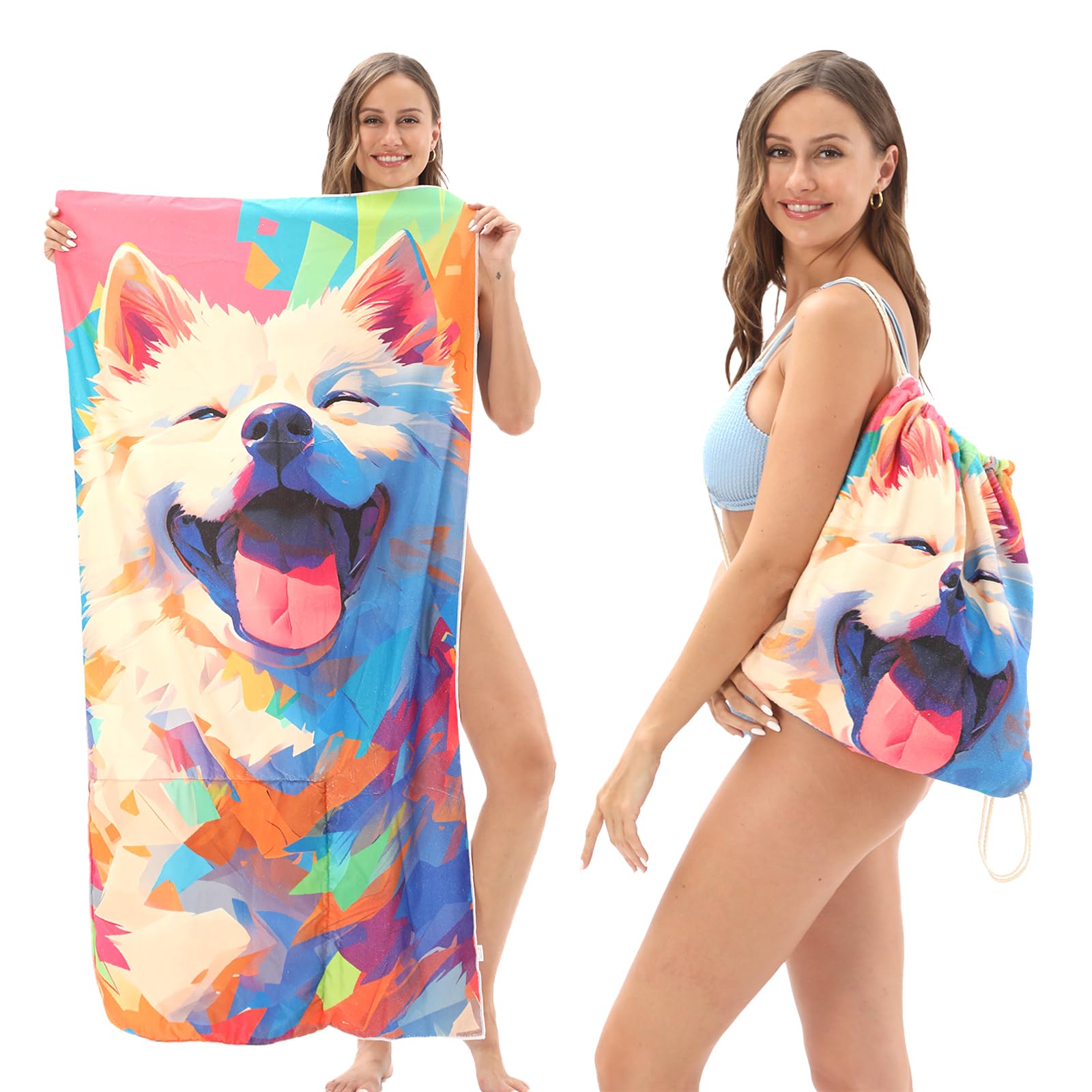 TAGVO Sand Free Microfiber Beach Towel – 2-in-1 Backpack Travel Mat