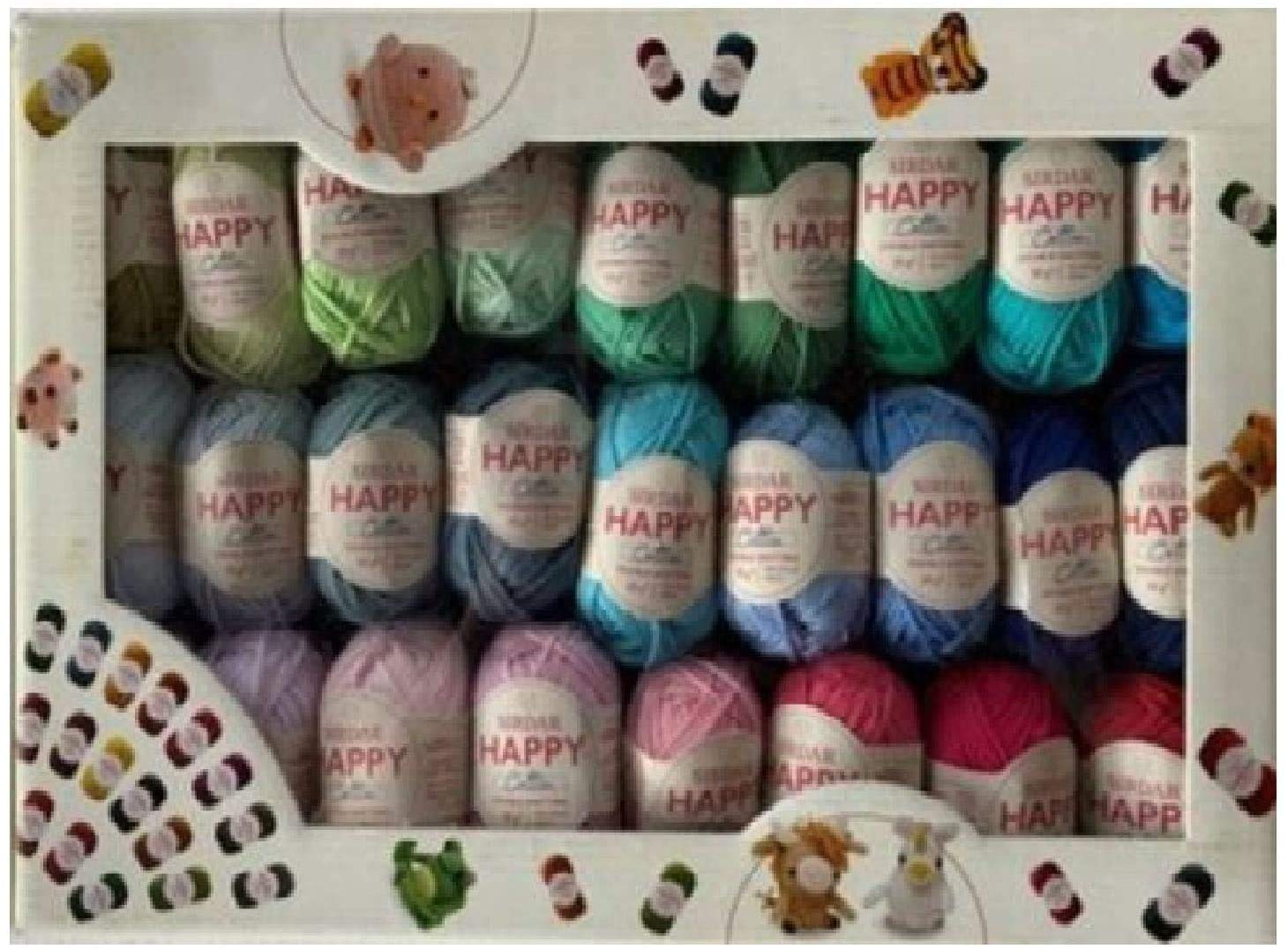 Sirdar Happy Cotton Yarn Assortment Box – 50 Colors for Amigurumi