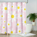 AIBIIN Pink Daisy Floral Shower Curtain | Waterproof Polyester, 71x71in