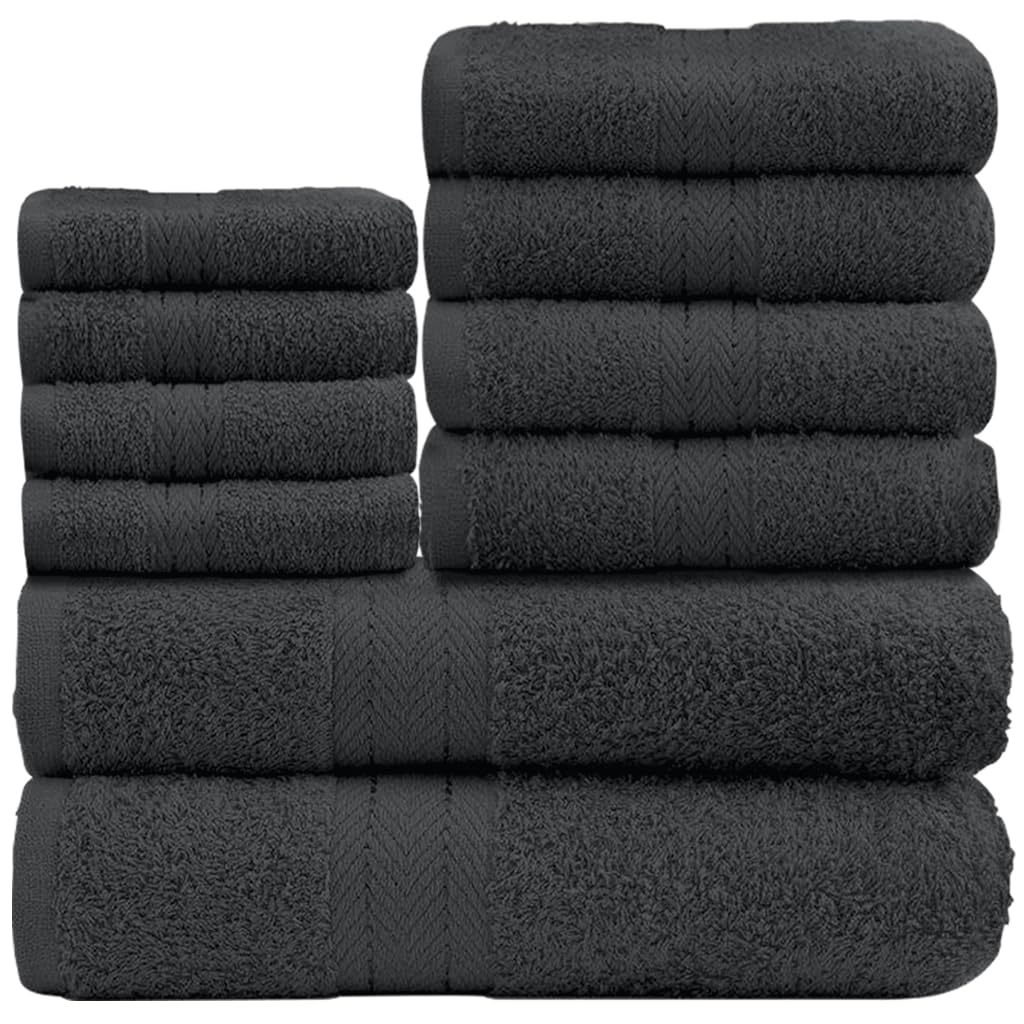 GC Gaveno Cavailia 10 Piece Cotton Towel Bale Set | 450 GSM Charcoal