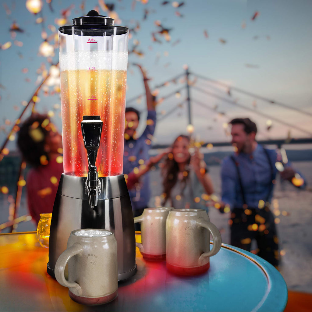 XXL Beer Tower – 4L Beverage Dispenser with Ice Cooler