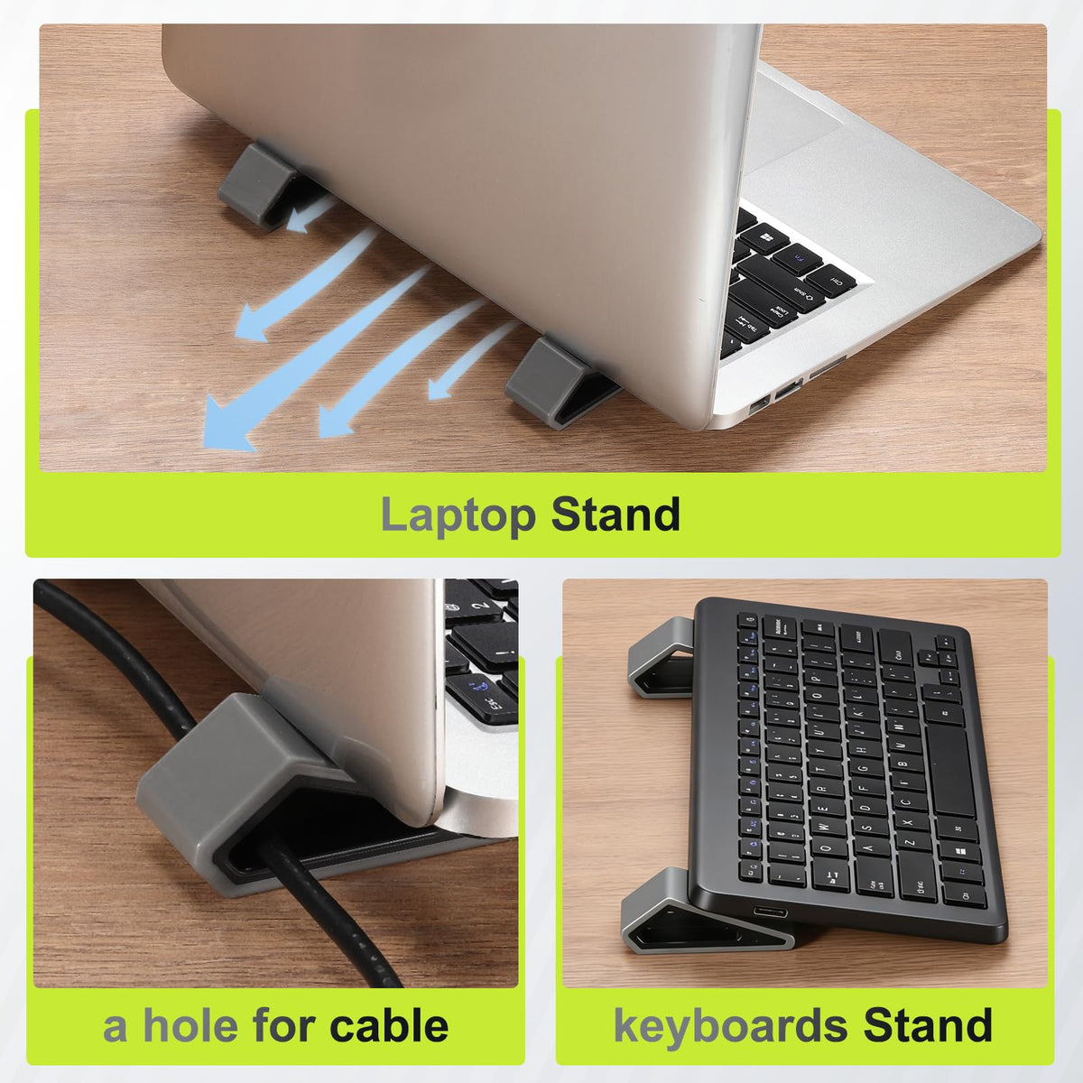 PATIKIL Laptop/Computer Keyboard Stand, 2-Pack Laptop Notebook Holder Portable Ventilated Anti-Slip for Desk Compact Cooling Notebook/Tablet, Green - image 4
