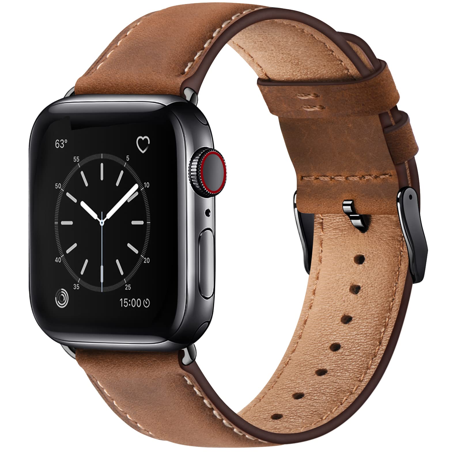 WFEAGL Genuine Leather Apple Watch Strap for iWatch Series 10 11 Ultra