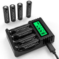Powerowl AA Rechargeable Batteries 2800mAh with 4-Bay USB Fast Charger