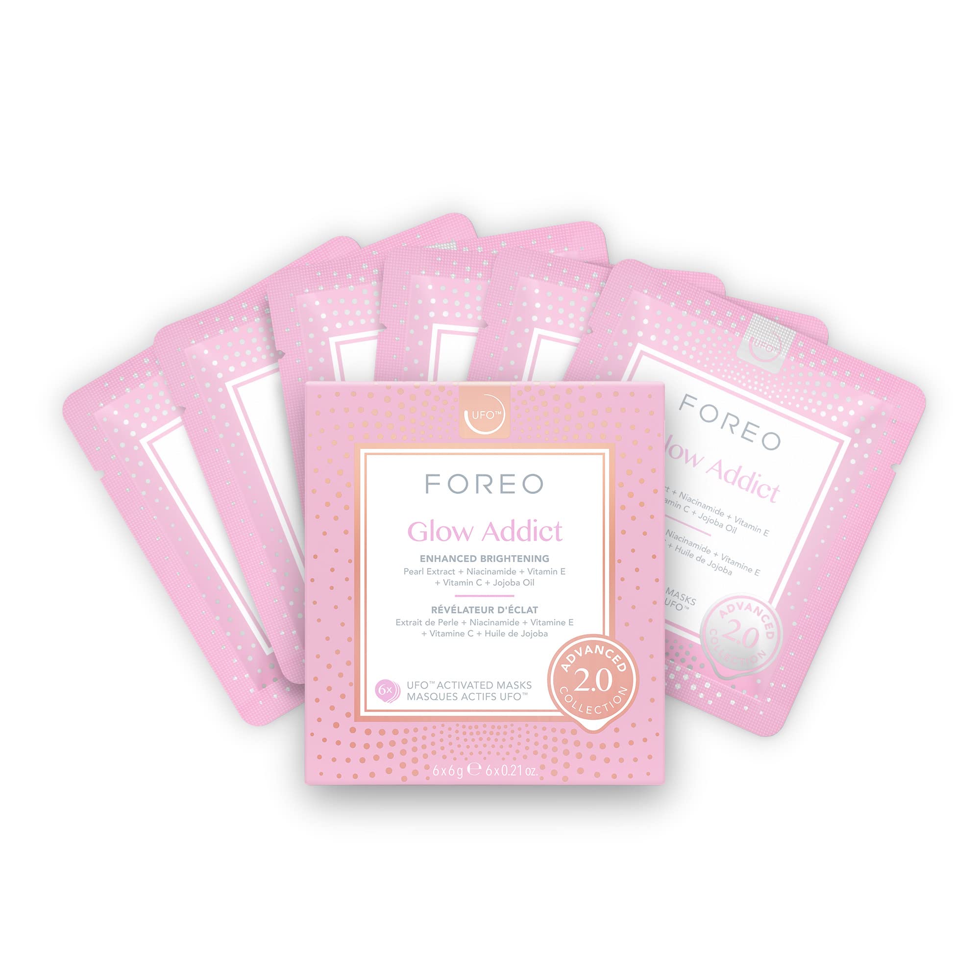 Jolof Store Glow Addict UFO-Activated Facial Mask - Vitamin C & E - 6pk