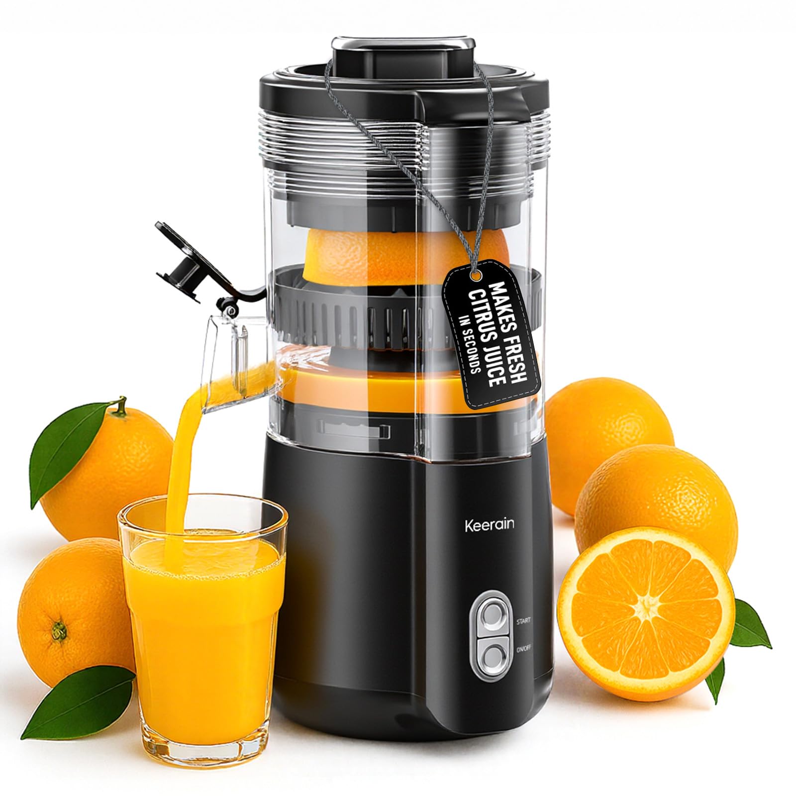 Keerain Electric Citrus Juicer – Automatic Orange and Lemon Squeezer