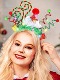 Jolof Store LED Light Up Christmas Headband – Glitter Santa Hat Hair Hoop