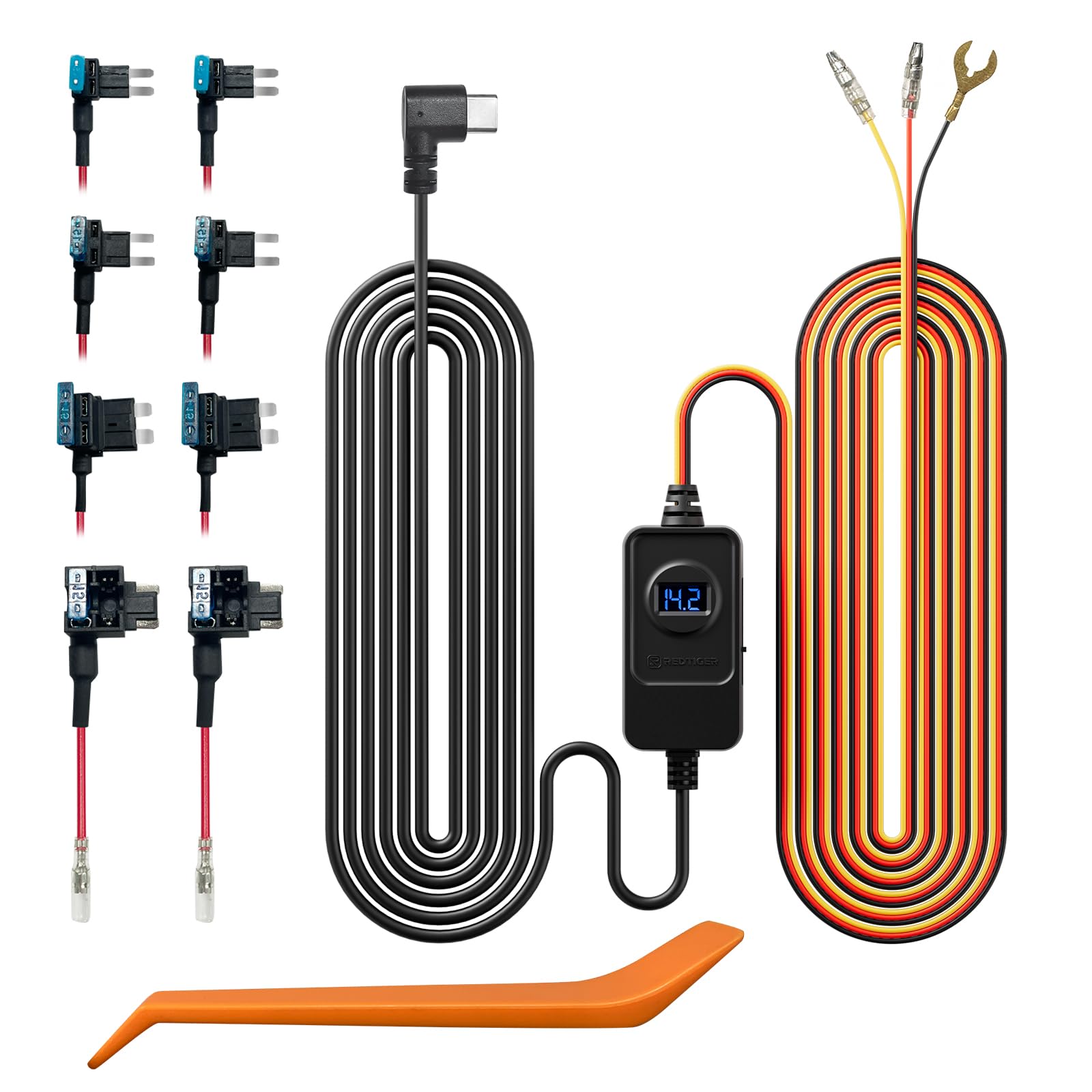 REDTIGER Dash Cam Hardwire Kit – USB C Port with Low Voltage Protection