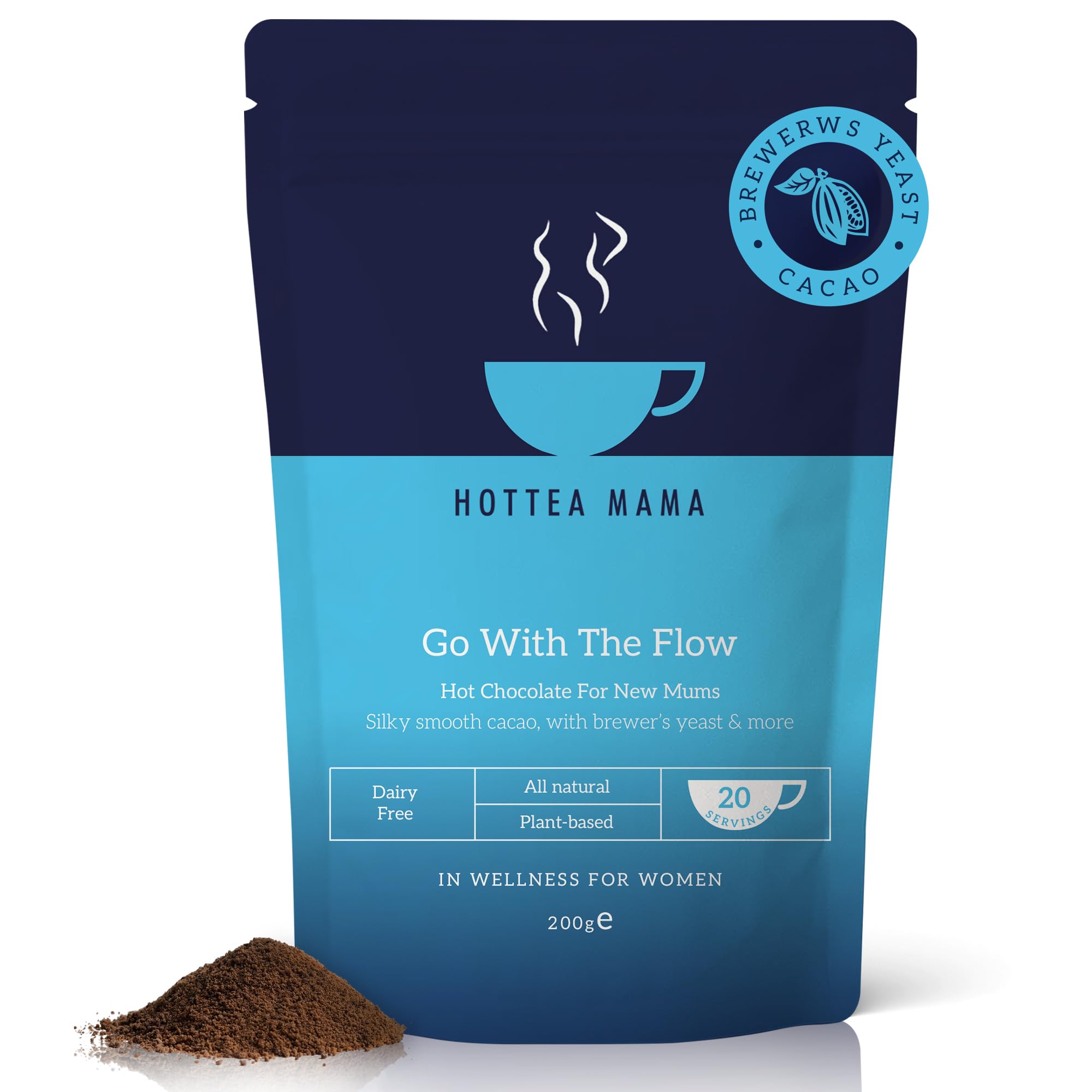 HotTea Mama Breastfeeding Support Hot Chocolate - 41% Cacao & Yeast - 200g
