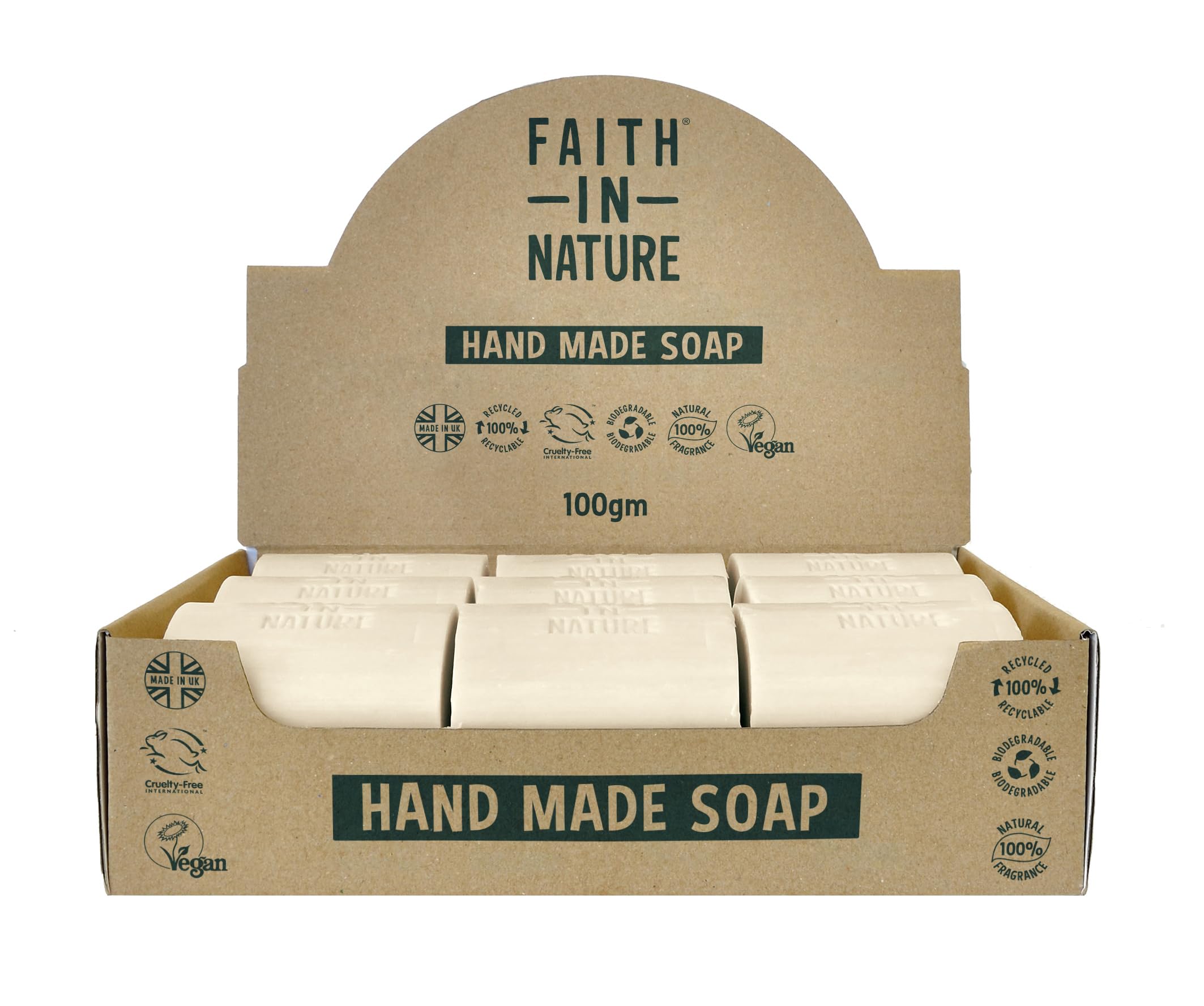 Faith In Nature Lavender Hand Soap Bar – Bulk 18 x 100g Vegan Set