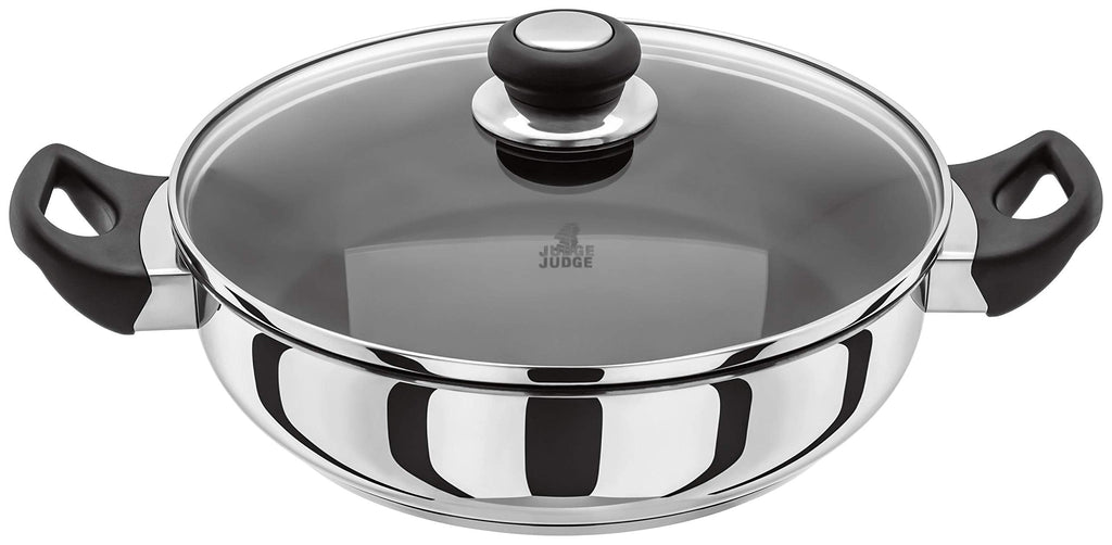 Judge Vista Non-Stick Stainless Steel Sauteuse Pan with Lid, 28cm