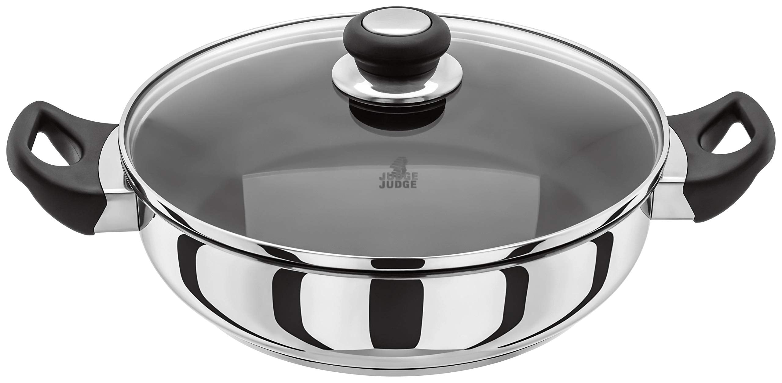 Judge Vista Non-Stick Stainless Steel Sauteuse Pan with Lid, 28cm