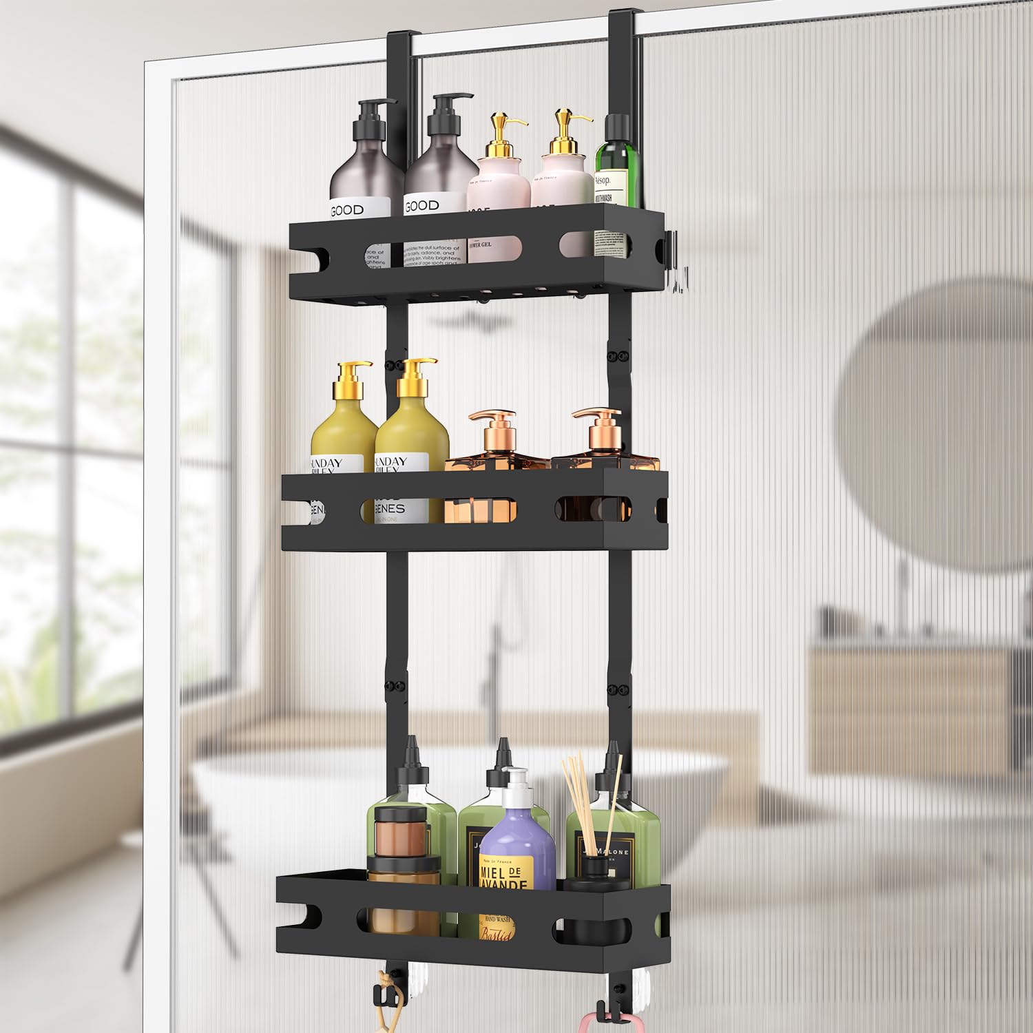YEAUPE PRO 3-Tier Iron Shower Organizer – Drill-Free Hanging Caddy