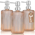 Jolof Store 17 Oz Amber Glass Soap Dispenser with Stainless Steel Pump