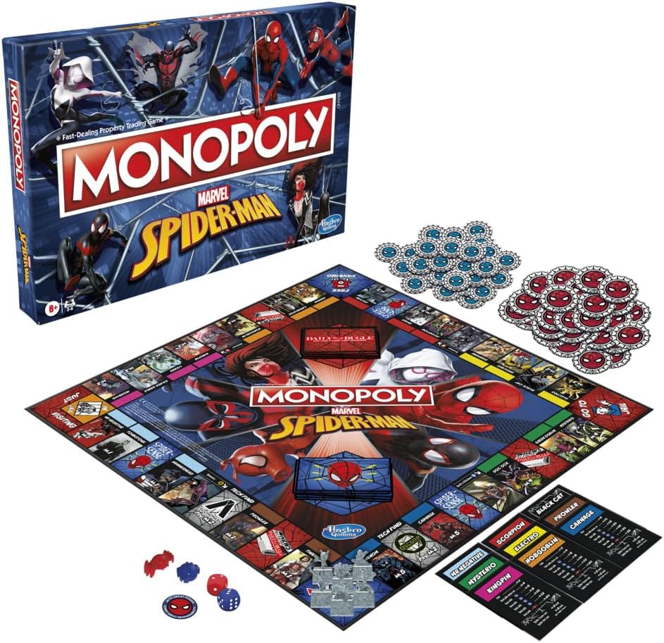 Monopoly: Marvel Spider-Man Edition Board Game for Kids by Snaps