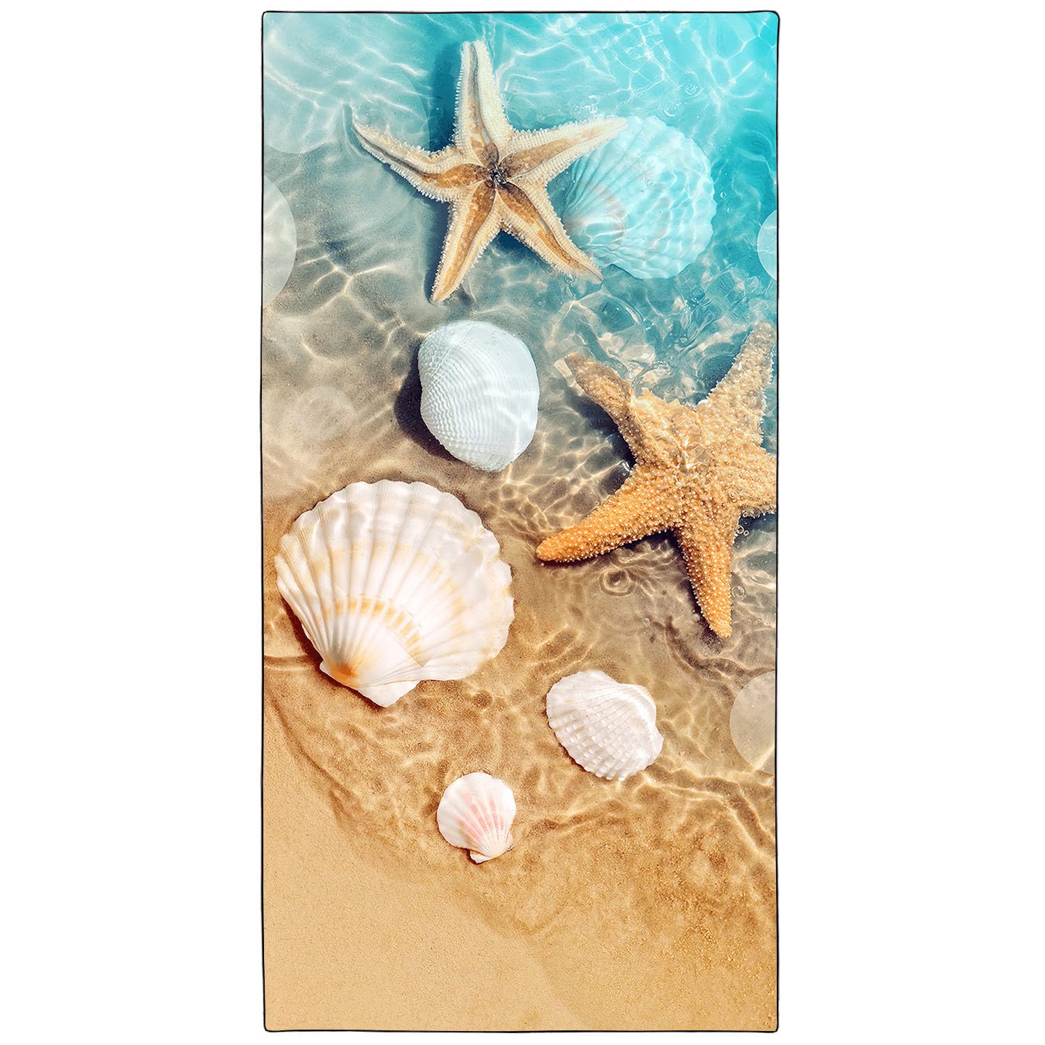 YISUMEI Sea Shells Microfibre Beach Towel | Extra Large Quick Dry Towel
