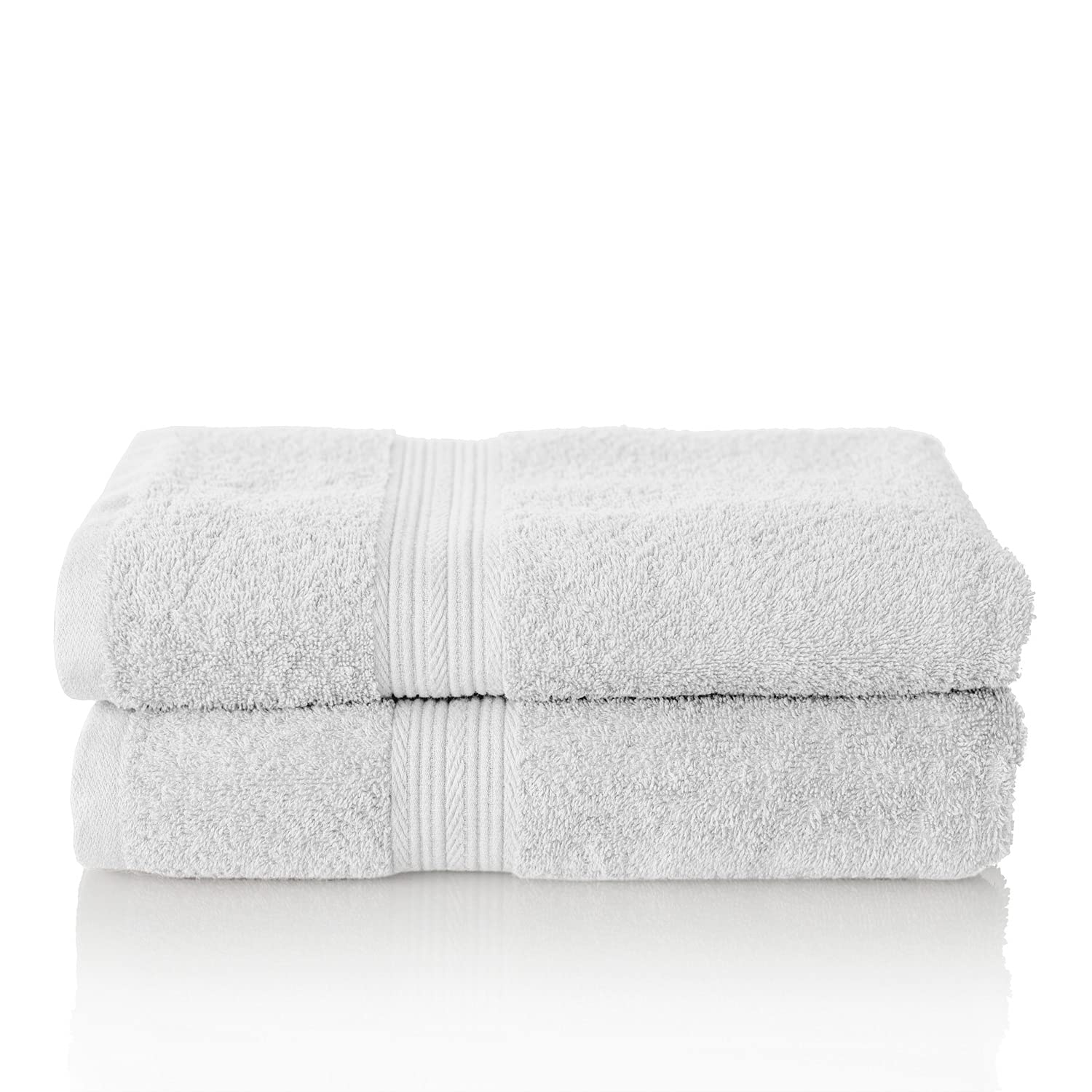 Glart Premium White Cotton Bath Towels – 2-Piece Set, 70 x 140 cm