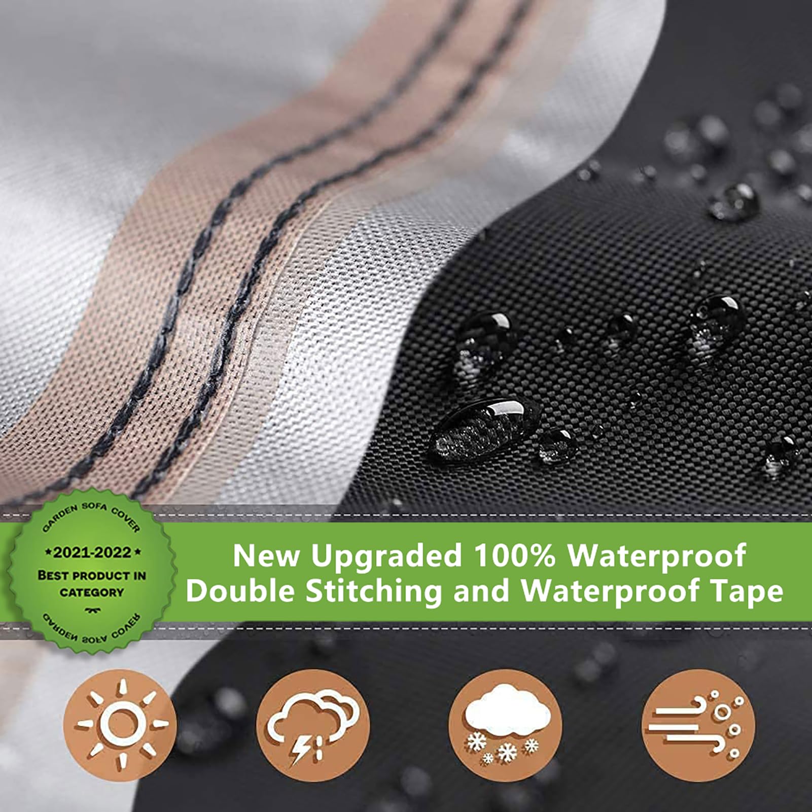 Enzeno L-Shaped Garden Furniture Cover – 420D Waterproof Oxford Fabric