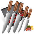 5-Piece Damascus Steel Kitchen Knife Set – Ergonomic Handle
