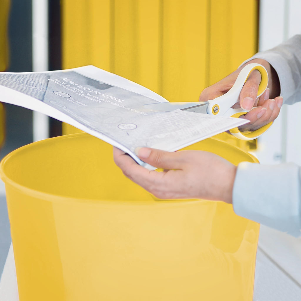 Leitz WOW 52781016 Waste Paper Bin, Pack of 6, 15 Litres, Plastic, Yellow, - image 2