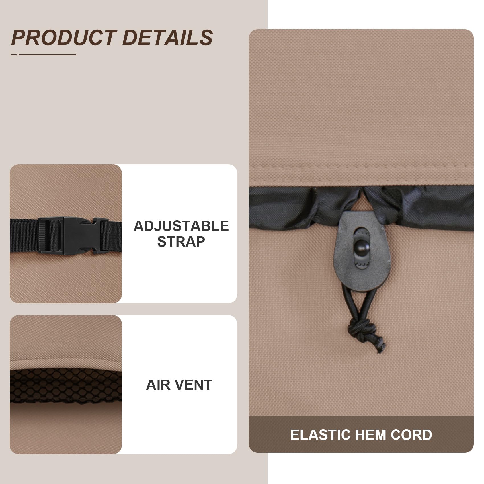 ULTCOVER Waterproof 600D Polyester Square Hot Tub Cover - 80 x 80 Inch