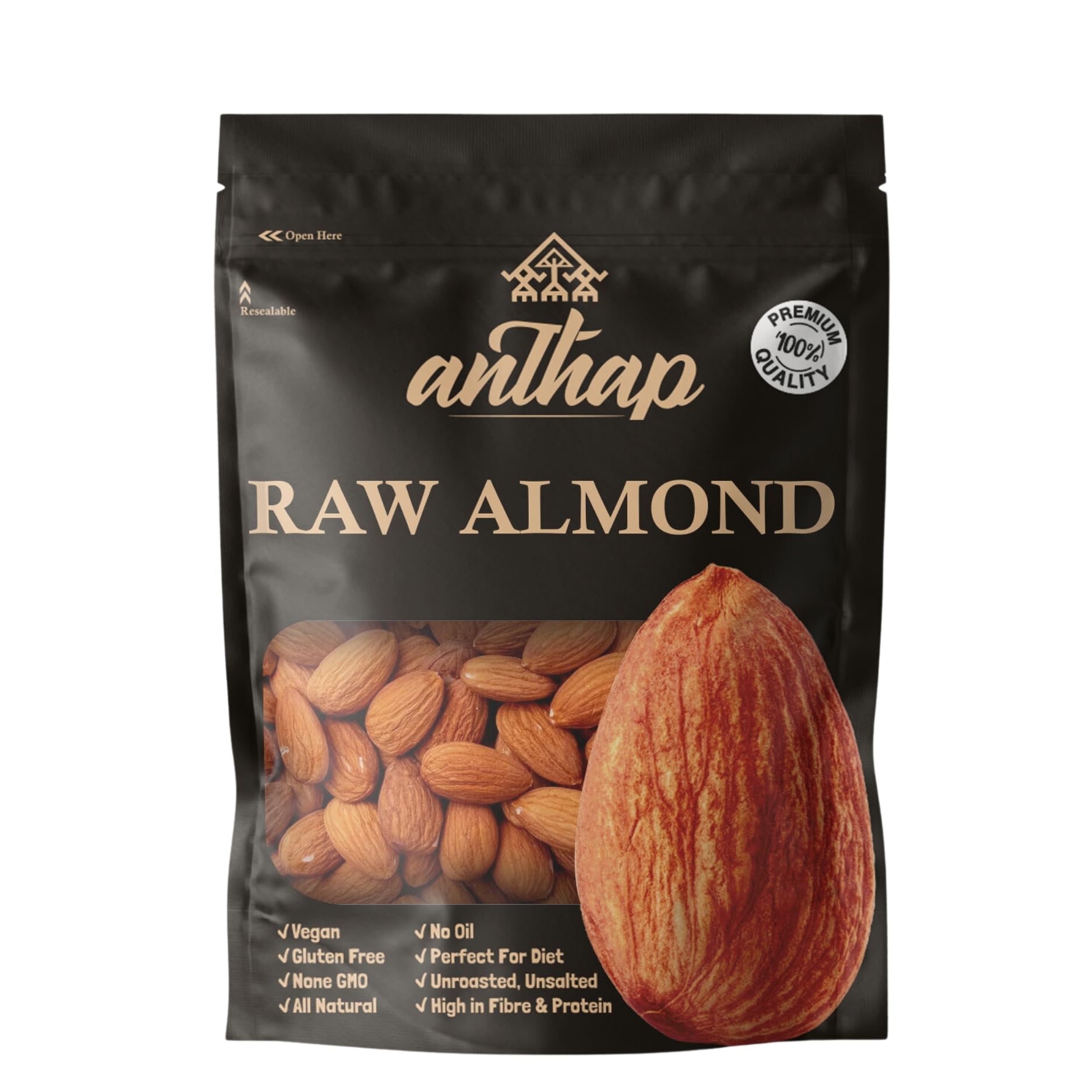 Anthap Californian Raw Almonds – Premium Quality Natural Nuts, 1kg