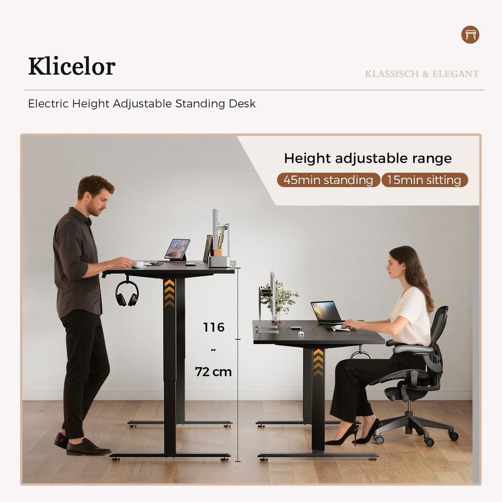 Klicelor Height Adjustable Electric Desk, 2 Memory Buttons, 140x80cm - image 2
