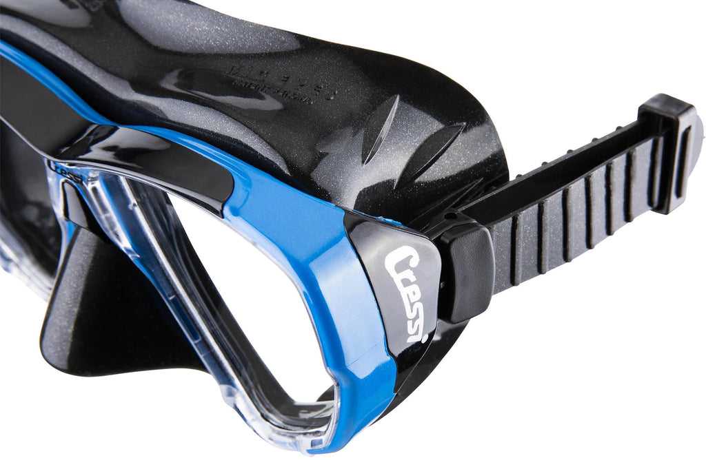 Cressi Big Eyes Diving Mask – Inclined Lenses for Snorkeling, Black/Blue