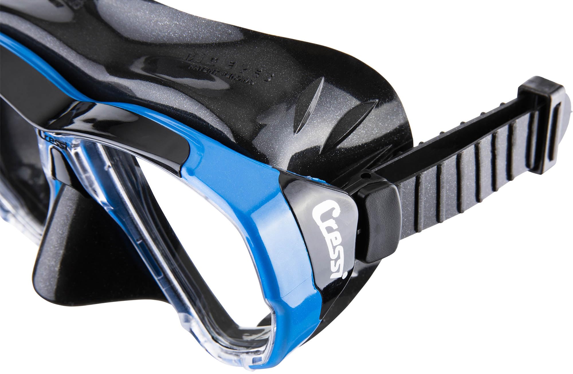Cressi Big Eyes Diving Mask – Inclined Lenses for Snorkeling, Black/Blue