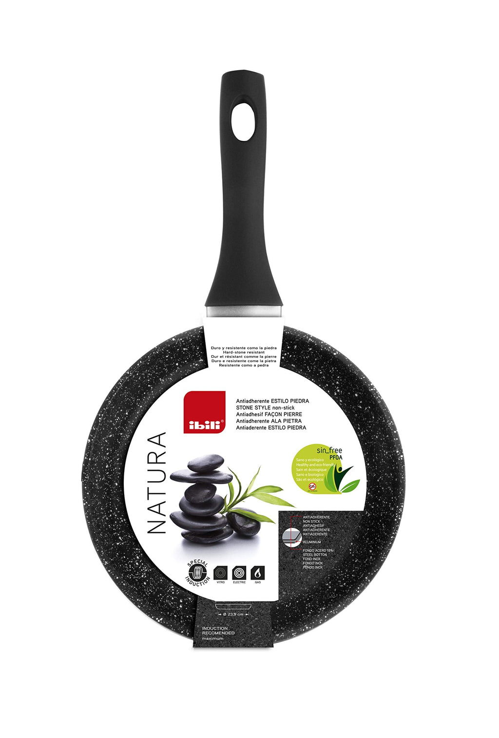 IBILI Natura Frying Pan 20 cm – Non-Stick Aluminium Skillet, Black