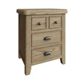 Oak 4 Drawer Bedside Cabinet – Assembled Rustic Nightstand