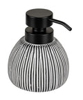WENKO Pascoli Ceramic Soap Dispenser | Black & White Textured | 0.5 L