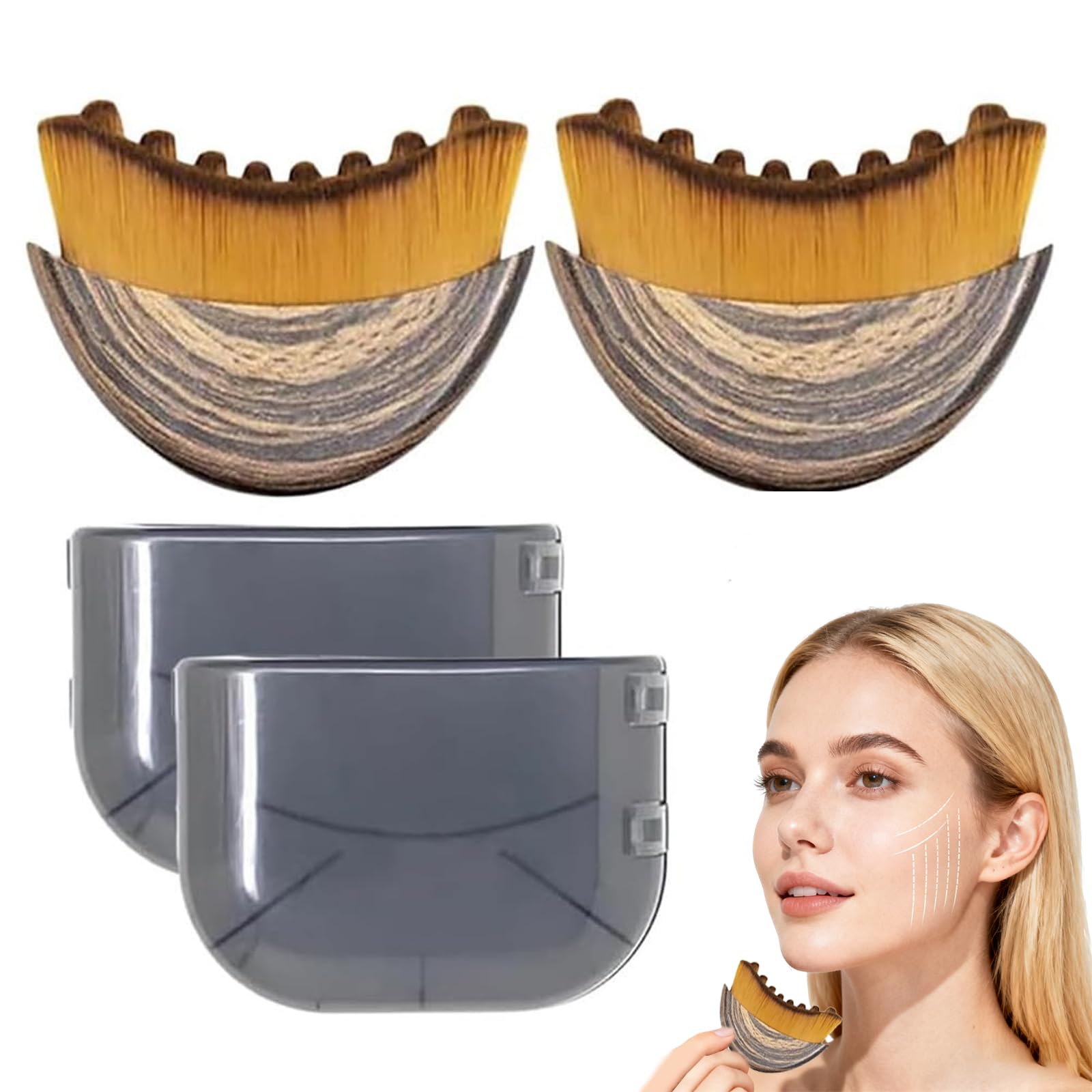 Lymphatic Drainage Face Brush – 2PCS Facial Contouring Tool
