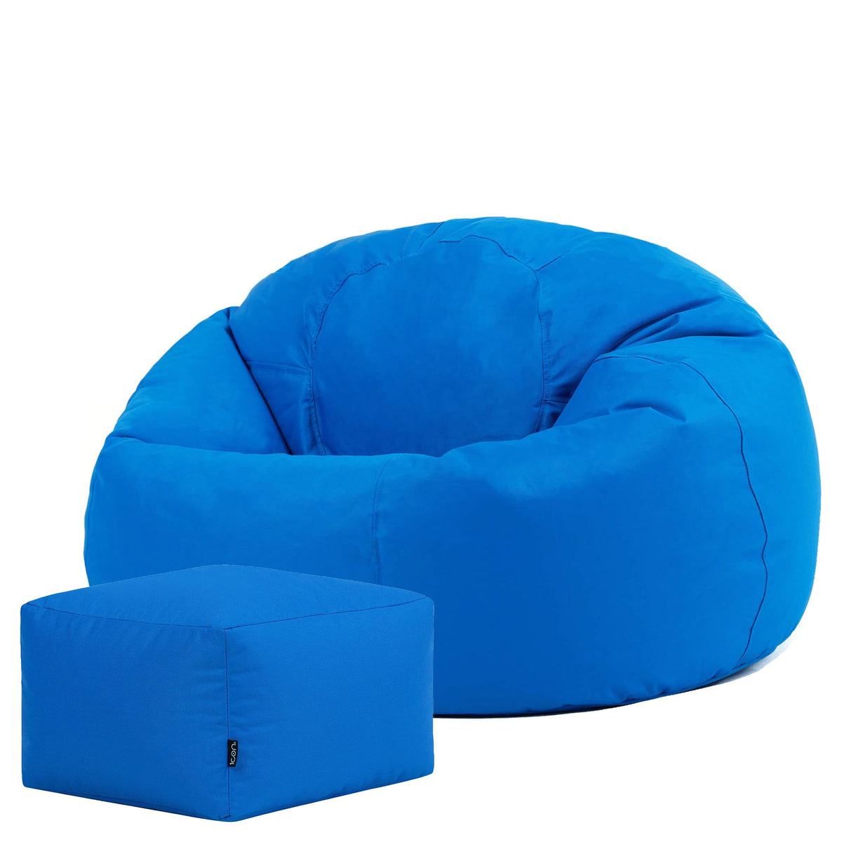 Bean Bag Bazaar Kingston Outdoor Bean Bag & Footstool with Filling, Blue - image 1