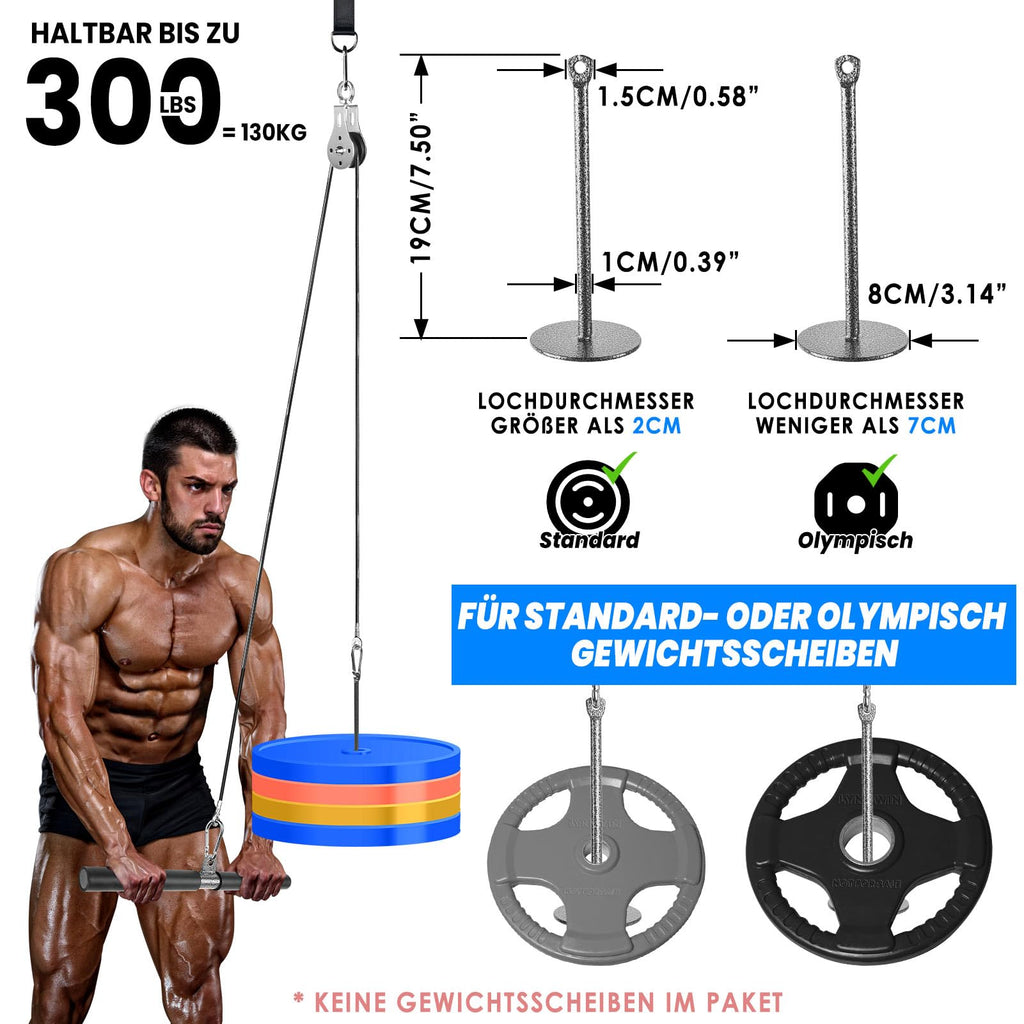 Lyndwin 3-in-1 Cable Pulley System Home Gym for Lat Pull Down & Triceps