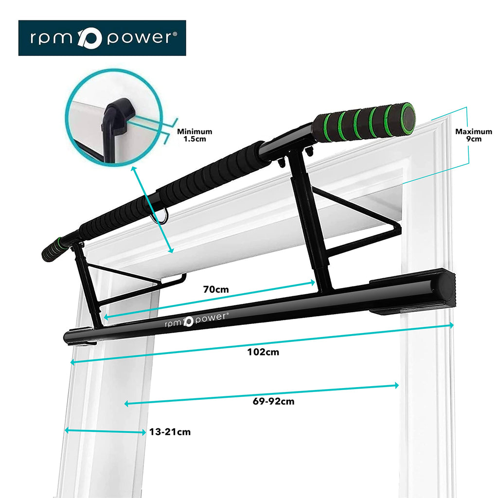 RPM Power EVO Door Pull Up Bar & Dip Station – Heavy Duty Home Gym