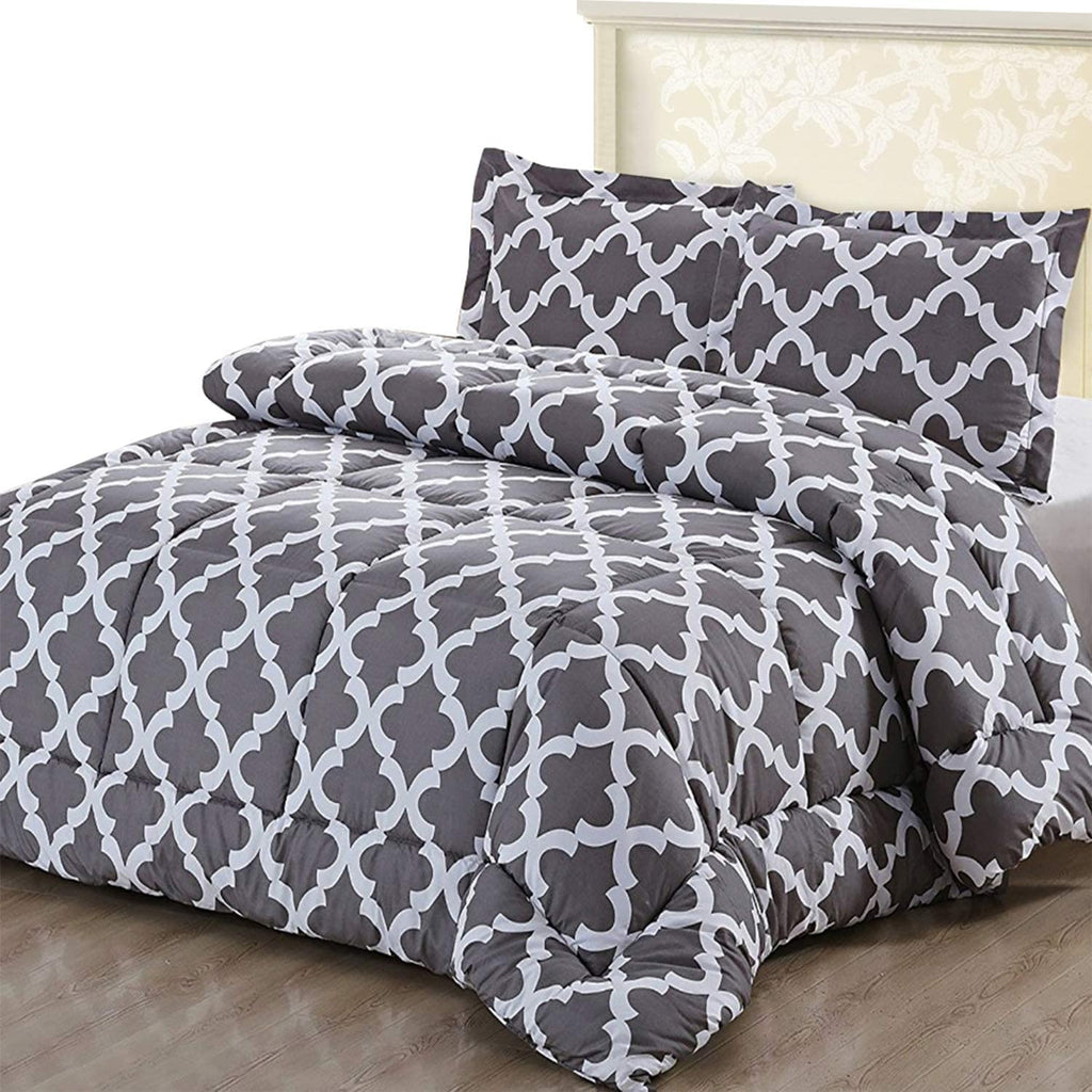 ComfyWell Double Coverless Duvet - Anti-Allergy Microfiber Quilt Set, Grey