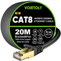 VOIETOLT Cat 8 Ethernet Cable 20M | 40Gbps High-Speed Flat Braided Cable